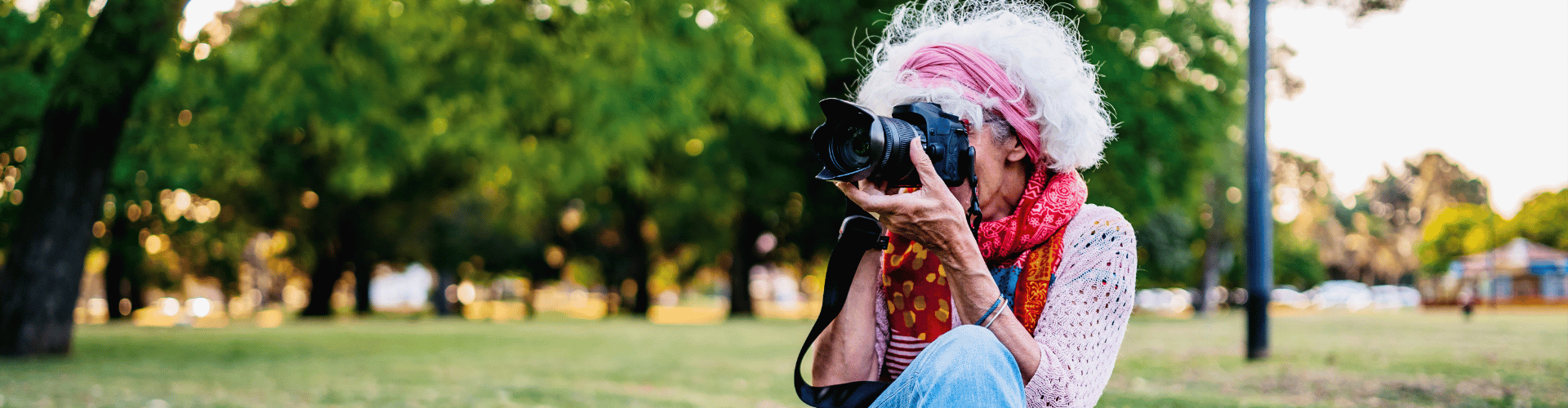 North Haledon Banner woman taking pictures in the park near North Haledon