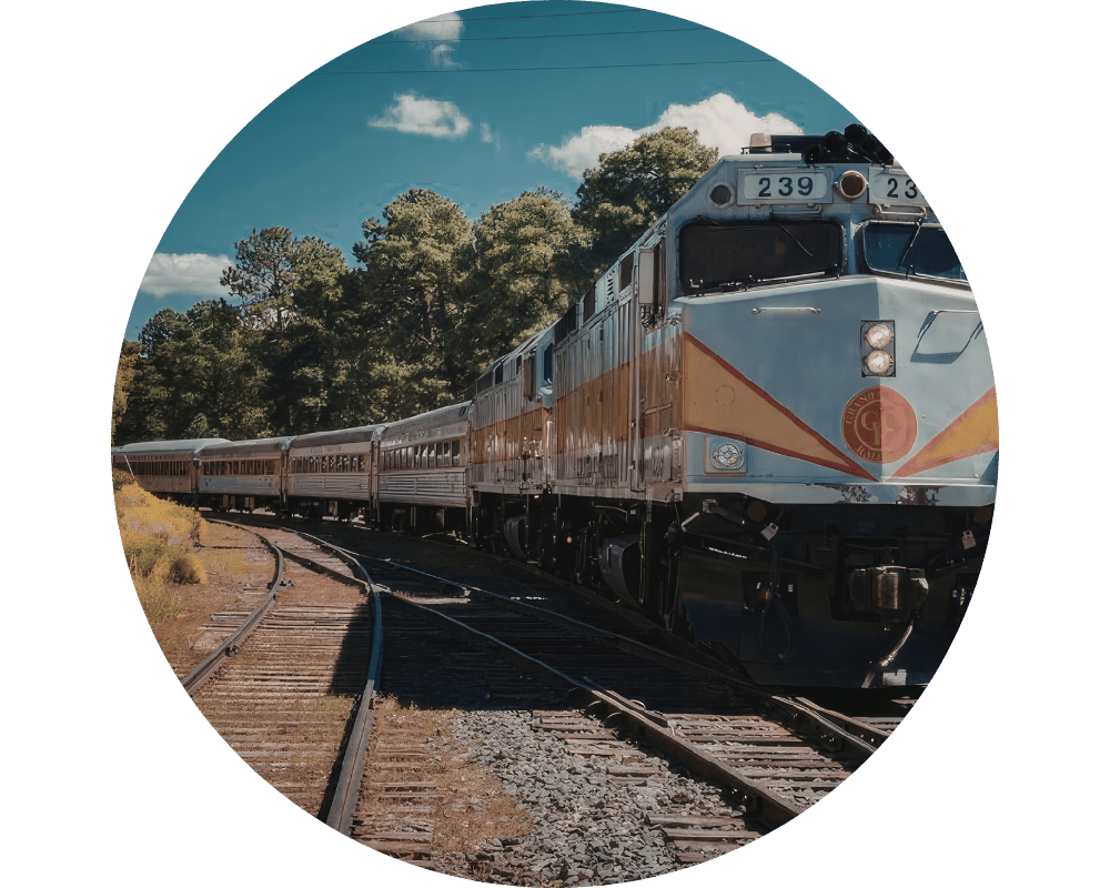 train moving on railroad tracks