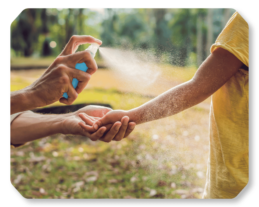 What Color Repels Bugs 1 parent applying bug repellent on child